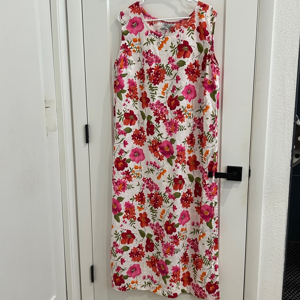 Style & Co Woman 💯% Linen Maxi Dress, Floral All over Print | Size 1X - Picture 9 of 9